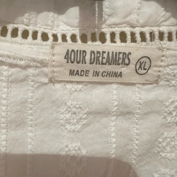 4OUR DREAMERS White Cotton Shirt US XL🌸 - Picture 3 of 10